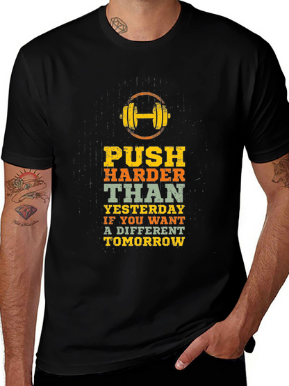 Motivational Workout T-Shirt: Push Harder