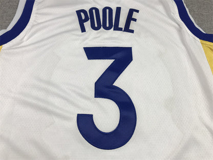 Men's Golden State Warriors Jordan Poole #3 White 2022/23 Swingman Jerseys - Association Edition