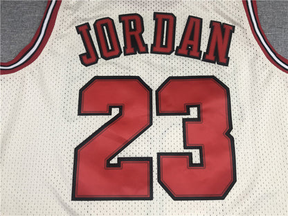 Men's Chicago Bulls Michael Jordan #23 Cream 1995-96 Hardwood Classics Jerseys