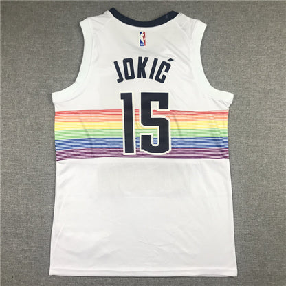 Men's Denver Nuggets Nikola Jokic #15 NBA White Swingman Jerseys - Reward version