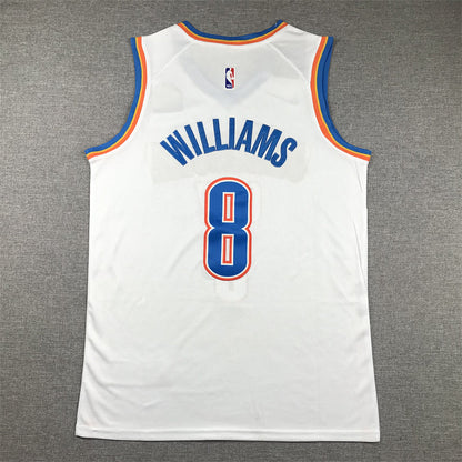 Men's Oklahoma City Thunder Jalen Williams #8 White Swingman Jerseys - Association Edition