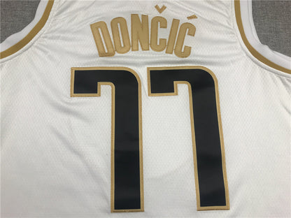 Men's Dallas Mavericks Luka Doncic #77 White Replica Jerseys