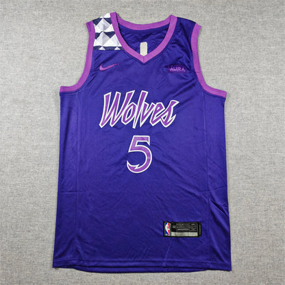 Men's Minnesota Timberwolves Anthony Edwards #5 Purple Swingman Jerseys