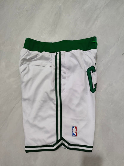 JUST DON Boston Celtics White Pocket Shorts