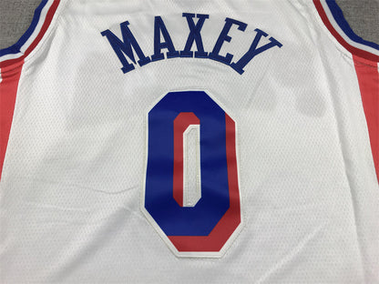 Men's Philadelphia 76ers Tyrese Maxey White Fastbreak Replica Player Jerseys