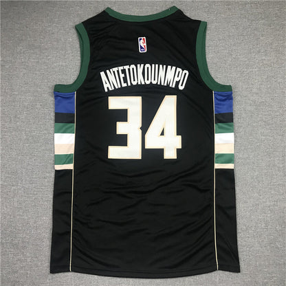 Men's Milwaukee Bucks Giannis Antetokounmpo #34 Black Player Jerseys