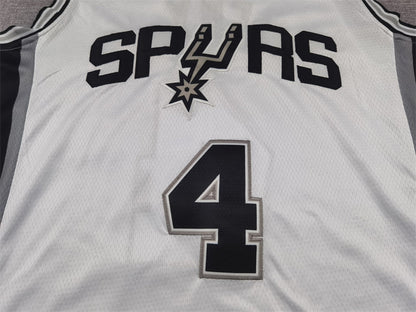 Men's San Antonio Spurs De'Aaron Fox #4 White Swingman Jerseys - Association Edition