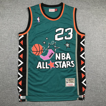 Men's 96 All Star Chicago Bulls Michael Jordan Green Hardwood Classics Swingman Jerseys