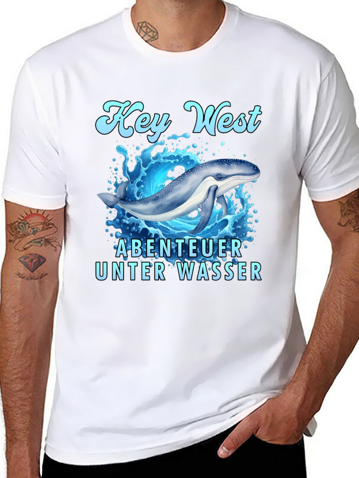 Key West Whale Adventure Black T-Shirt