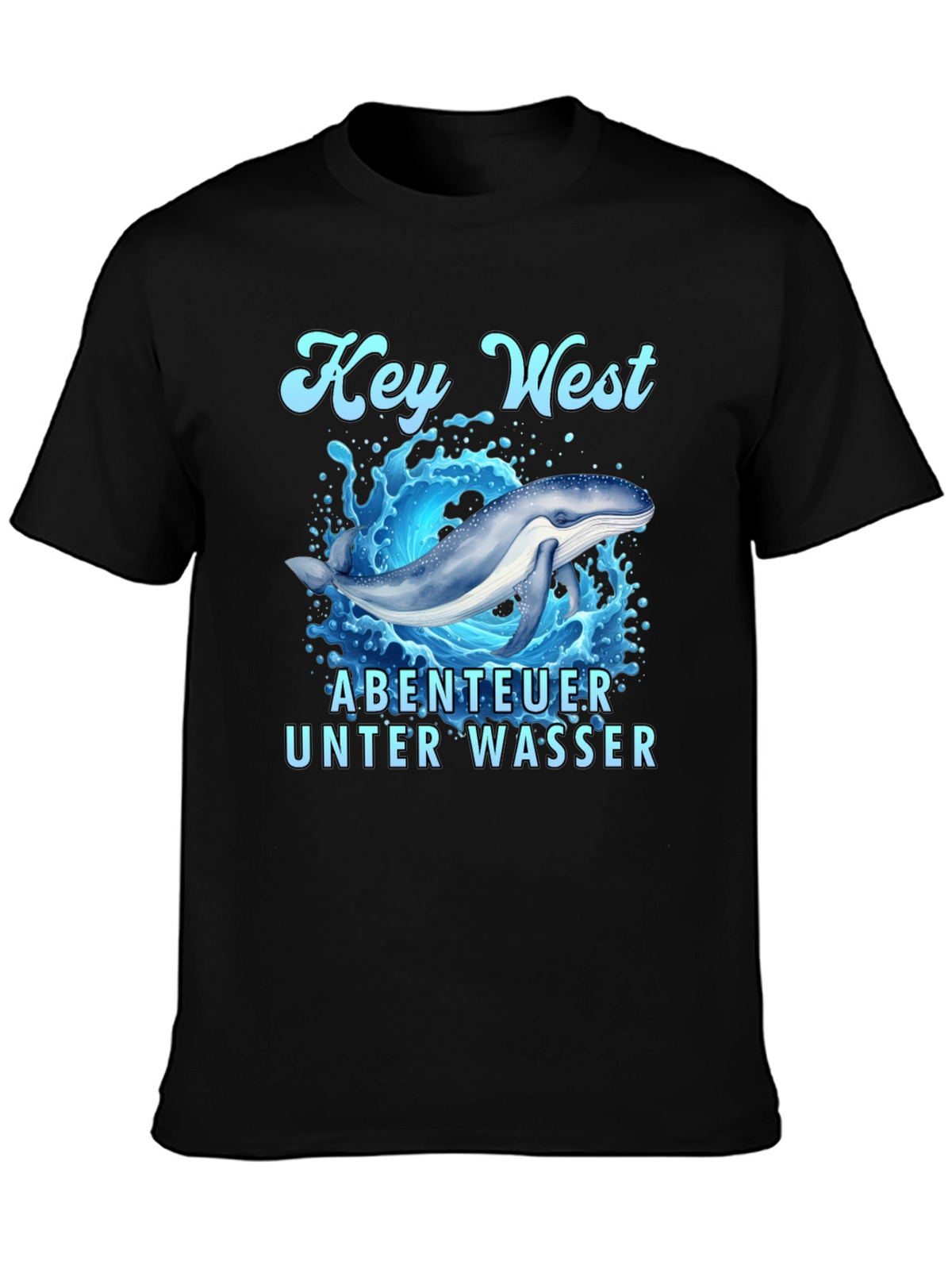 Key West Whale Adventure Black T-Shirt