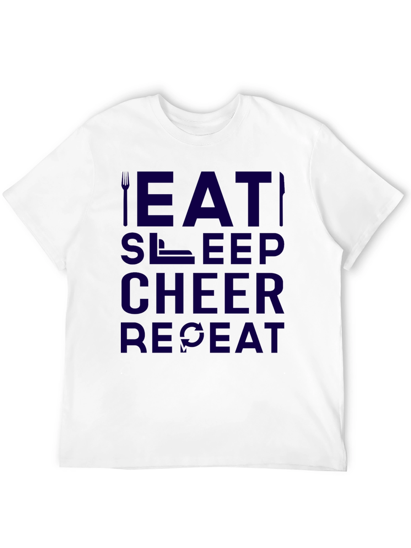 Eat Sleep Cheer Repeat Black Graphic Tee