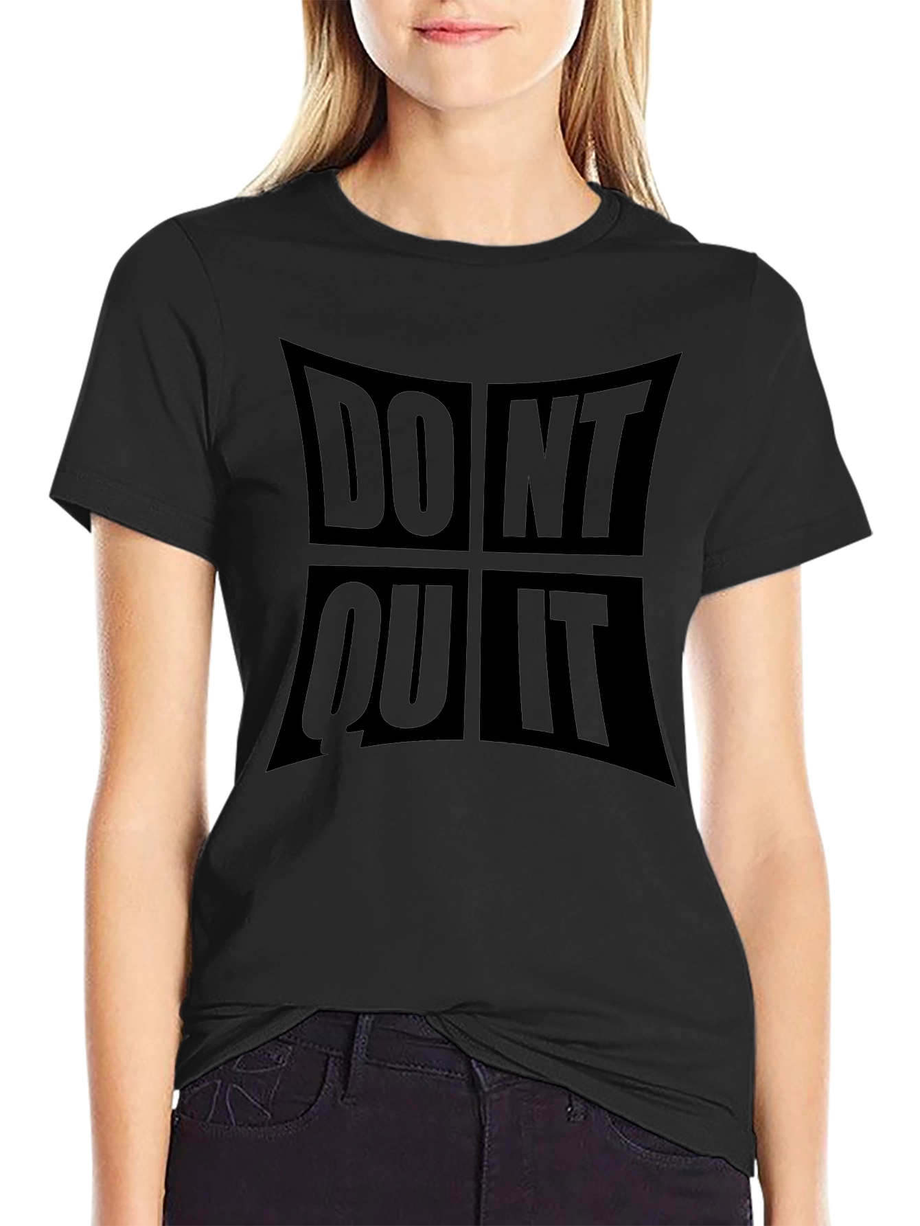 Motivational Dont Quit Do It Black T-Shirt