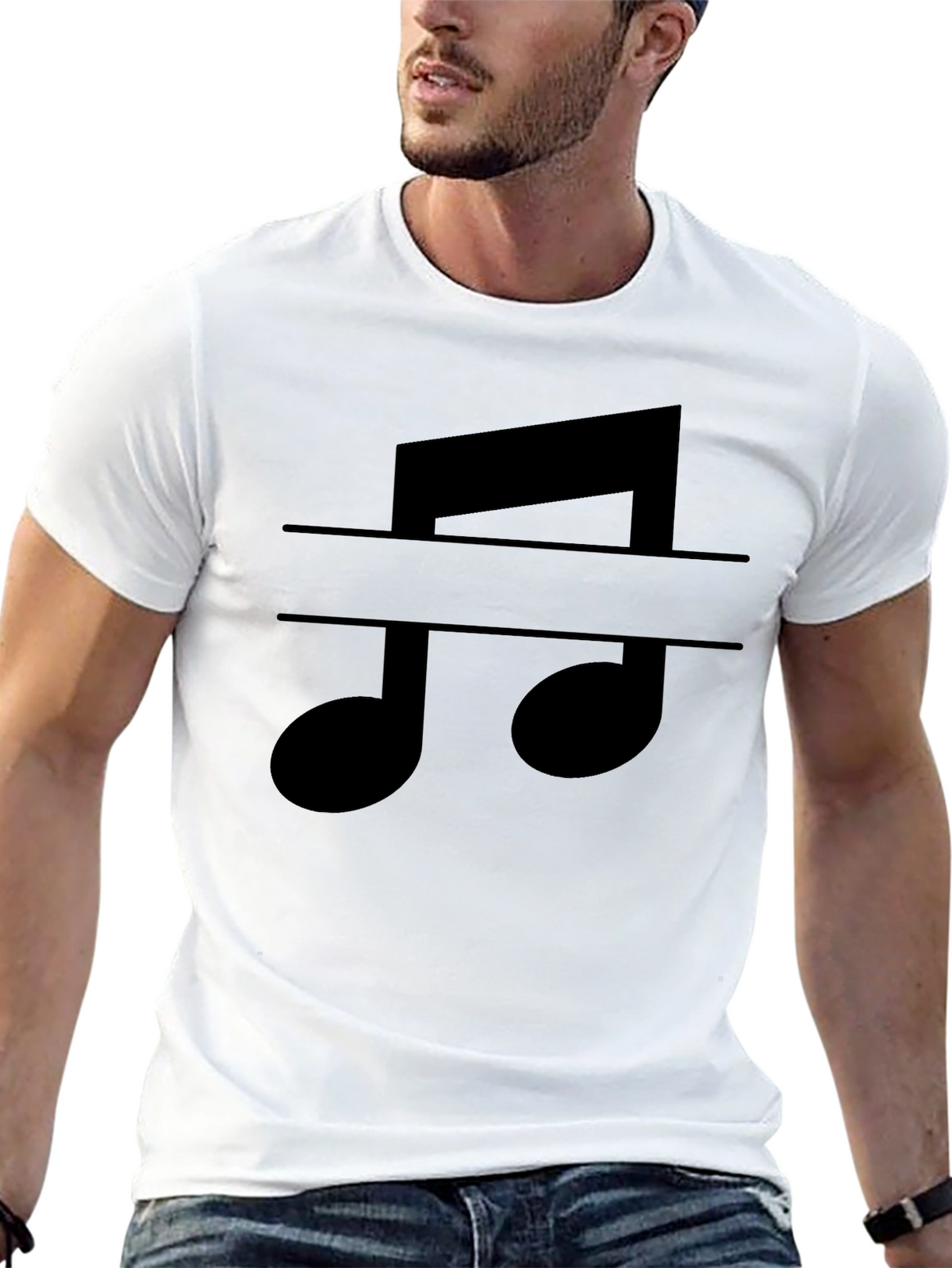 Music Note Graphic Tee - Classic Black T-Shirt