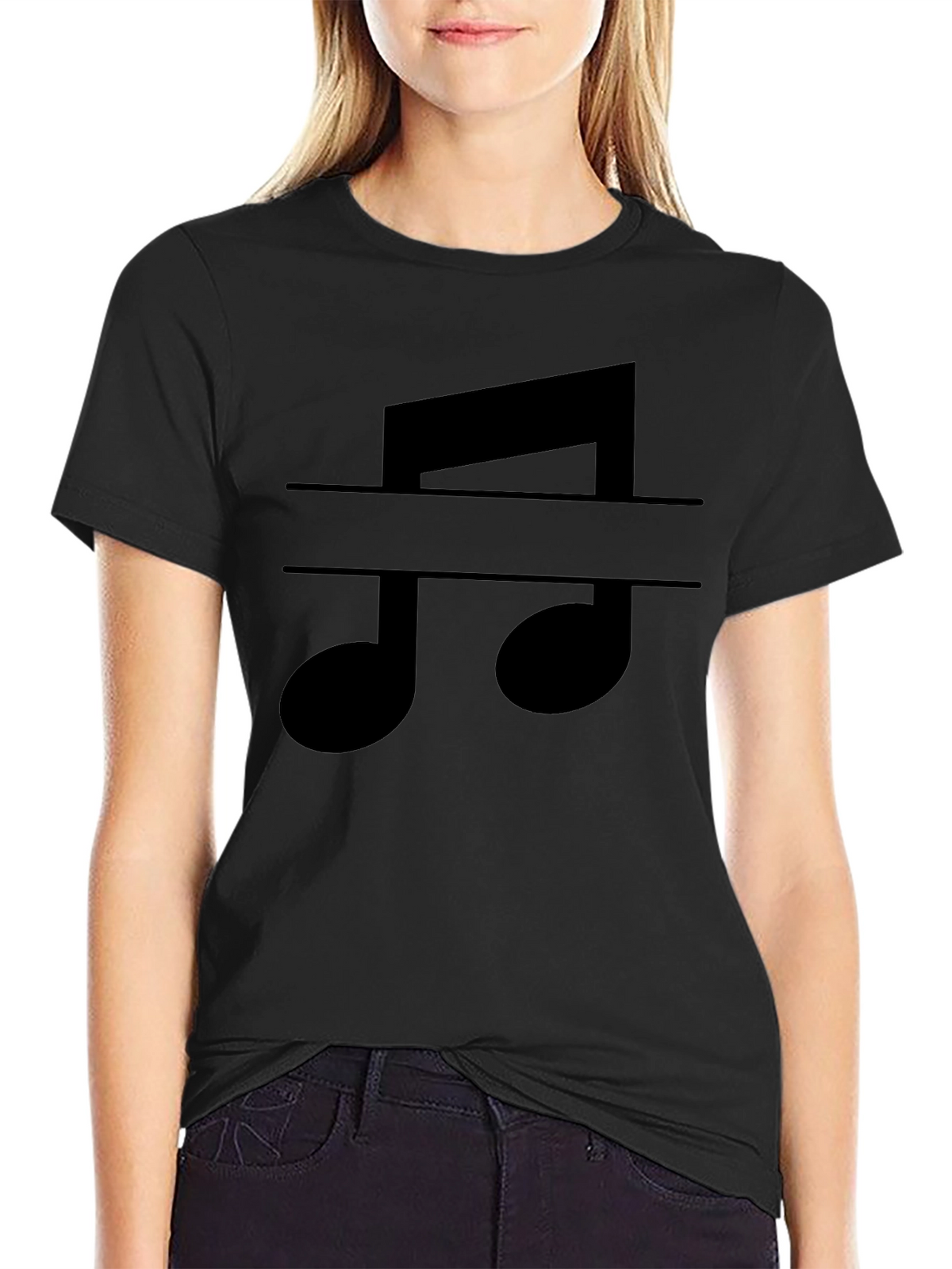 Music Note Graphic Tee - Classic Black T-Shirt