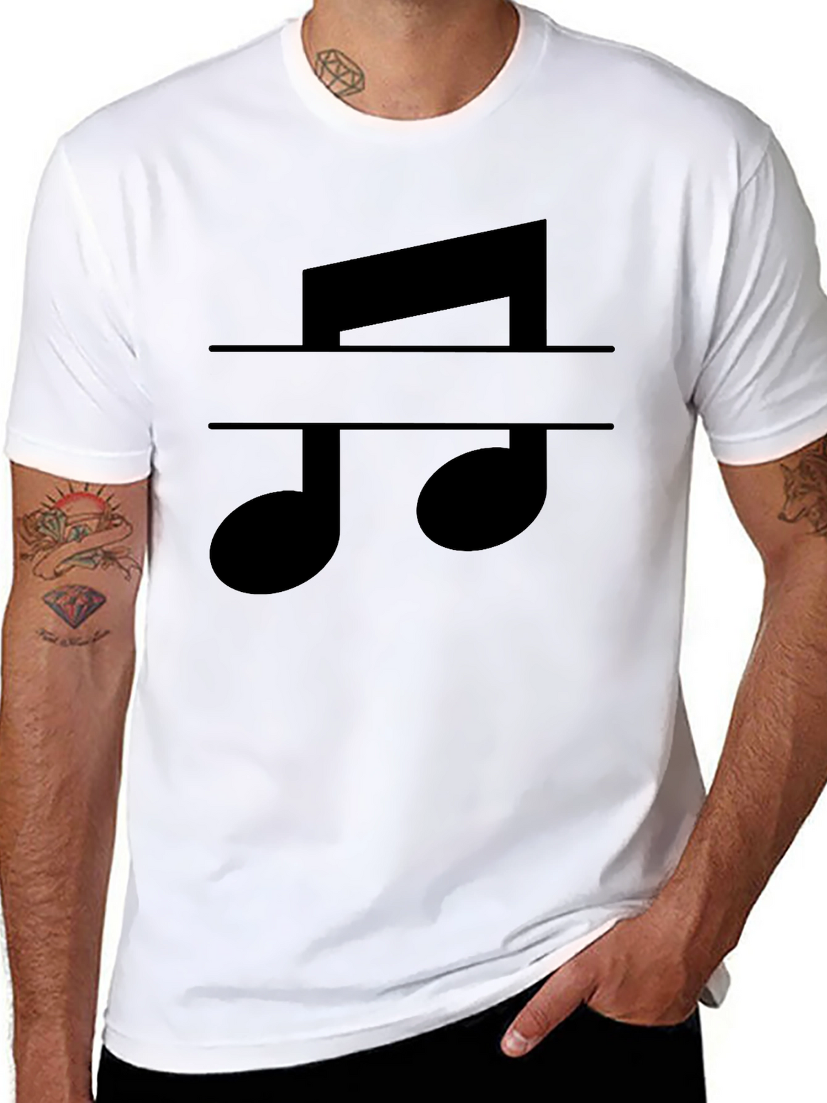 Music Note Graphic Tee - Classic Black T-Shirt