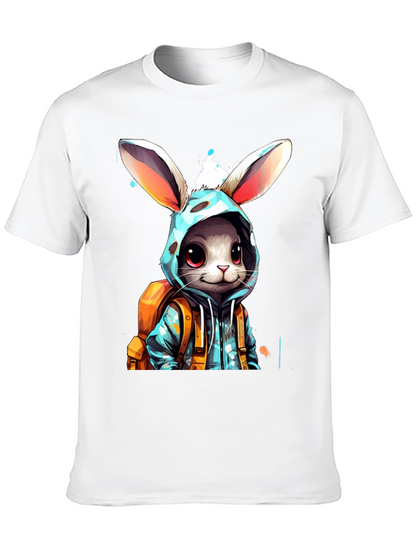 Bunny Hoodie Graphic Tee - Trendy Casual Wear
