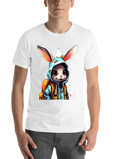 Bunny Hoodie Graphic Tee - Trendy Casual Wear