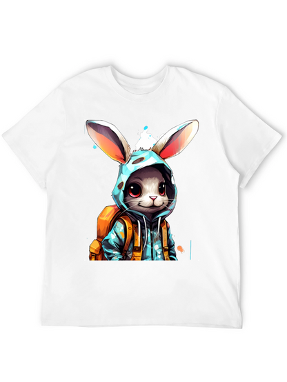 Bunny Hoodie Graphic Tee - Trendy Casual Wear