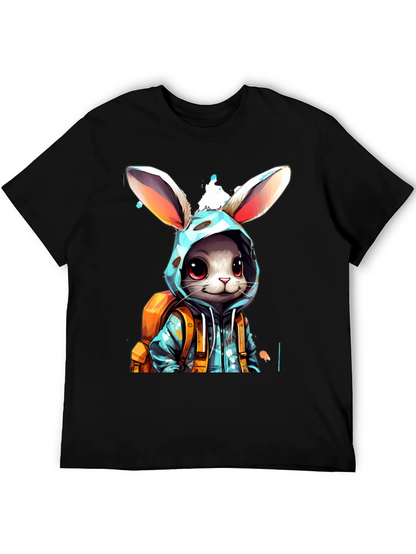 Bunny Hoodie Graphic Tee - Trendy Casual Wear