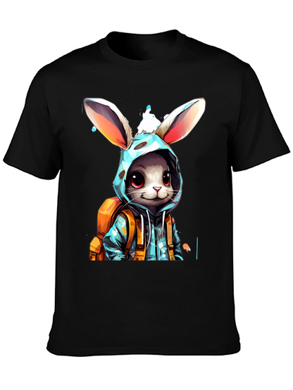 Bunny Hoodie Graphic Tee - Trendy Casual Wear