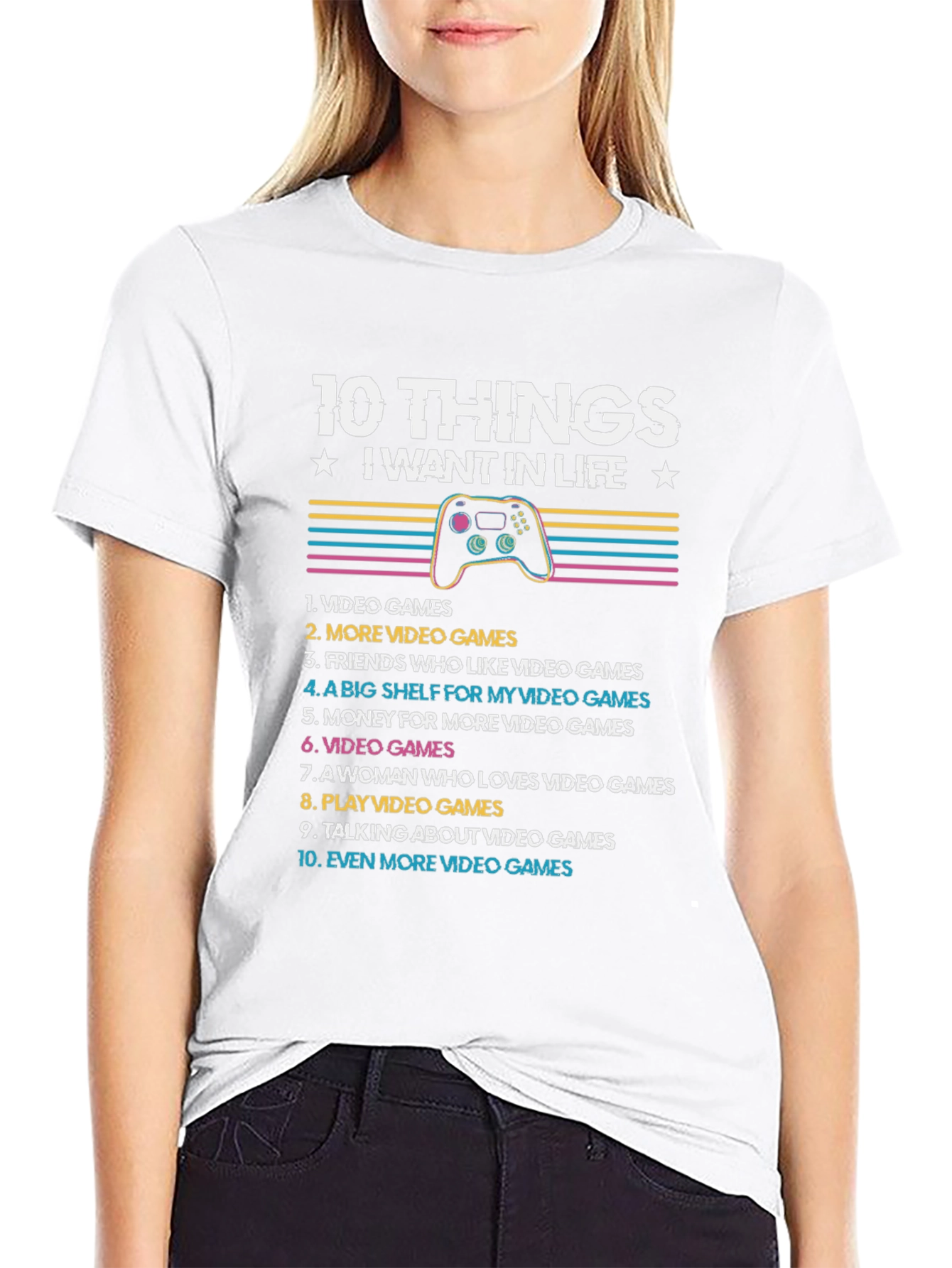 Gamers 10 Things Black T-Shirt