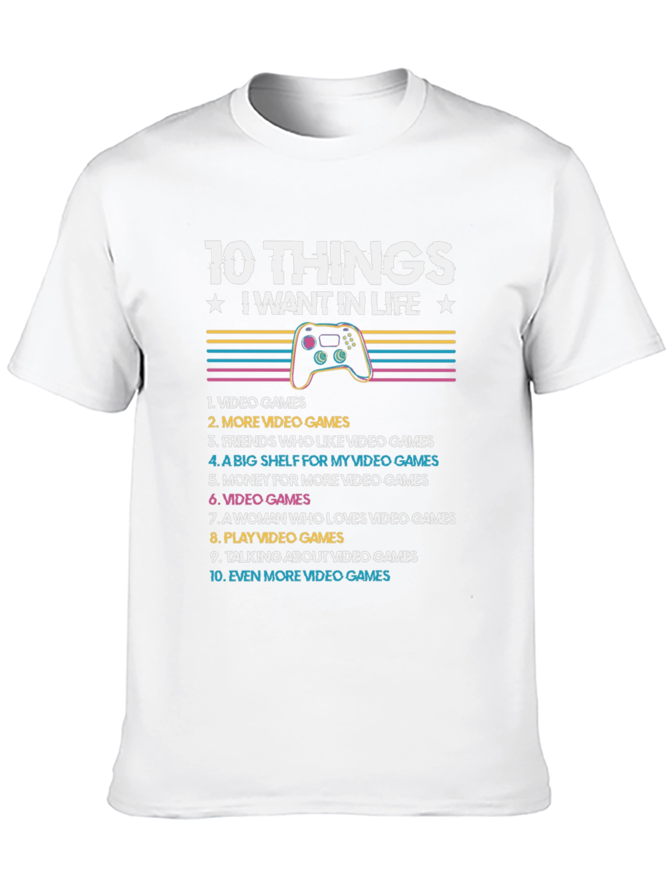 Gamers 10 Things Black T-Shirt