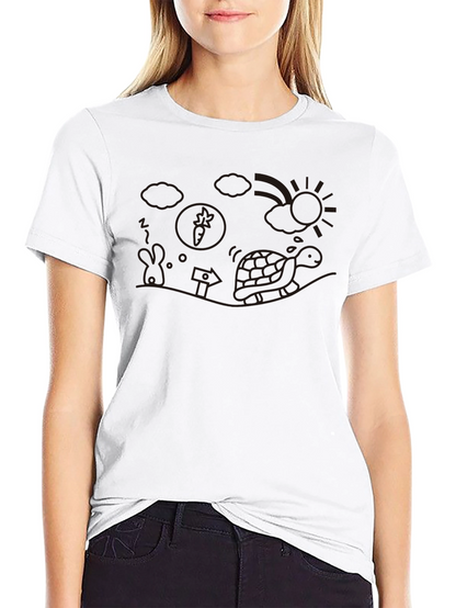 Whimsical Turtle Graphic Tee - Casual Black T-Shirt