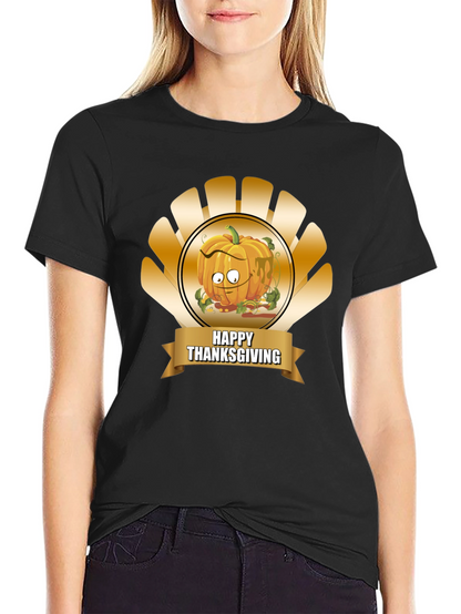 Thanksgiving Pumpkin Cartoon T-Shirt