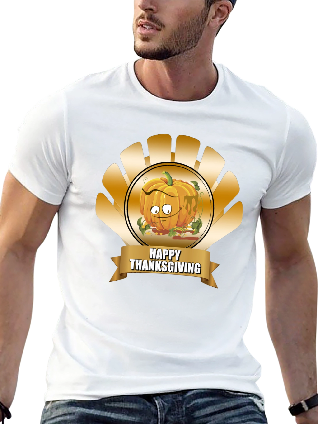 Thanksgiving Pumpkin Cartoon T-Shirt