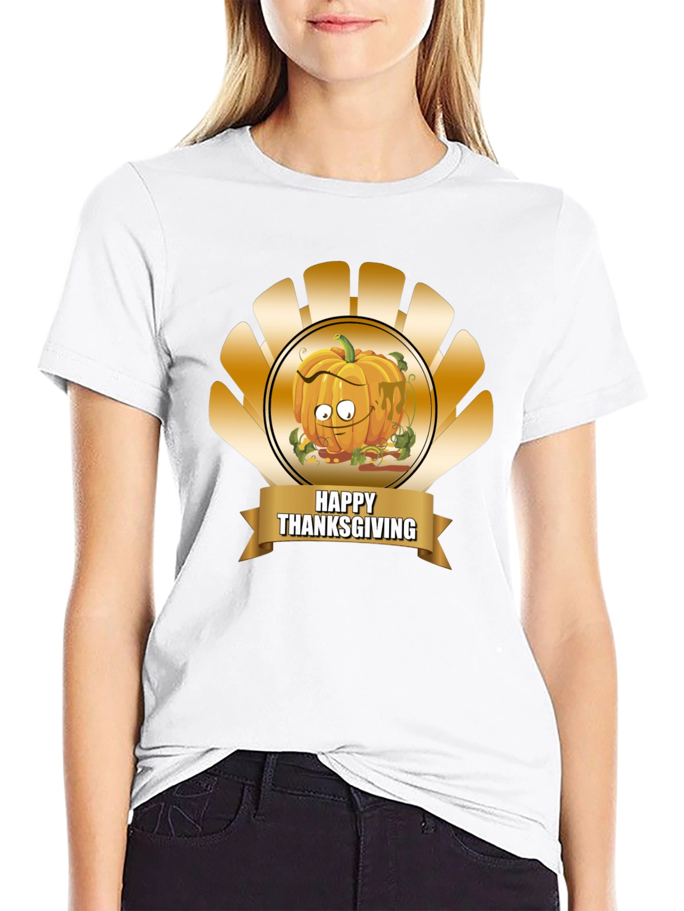 Thanksgiving Pumpkin Cartoon T-Shirt