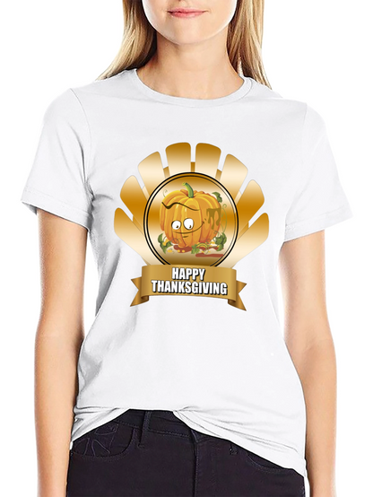 Thanksgiving Pumpkin Cartoon T-Shirt