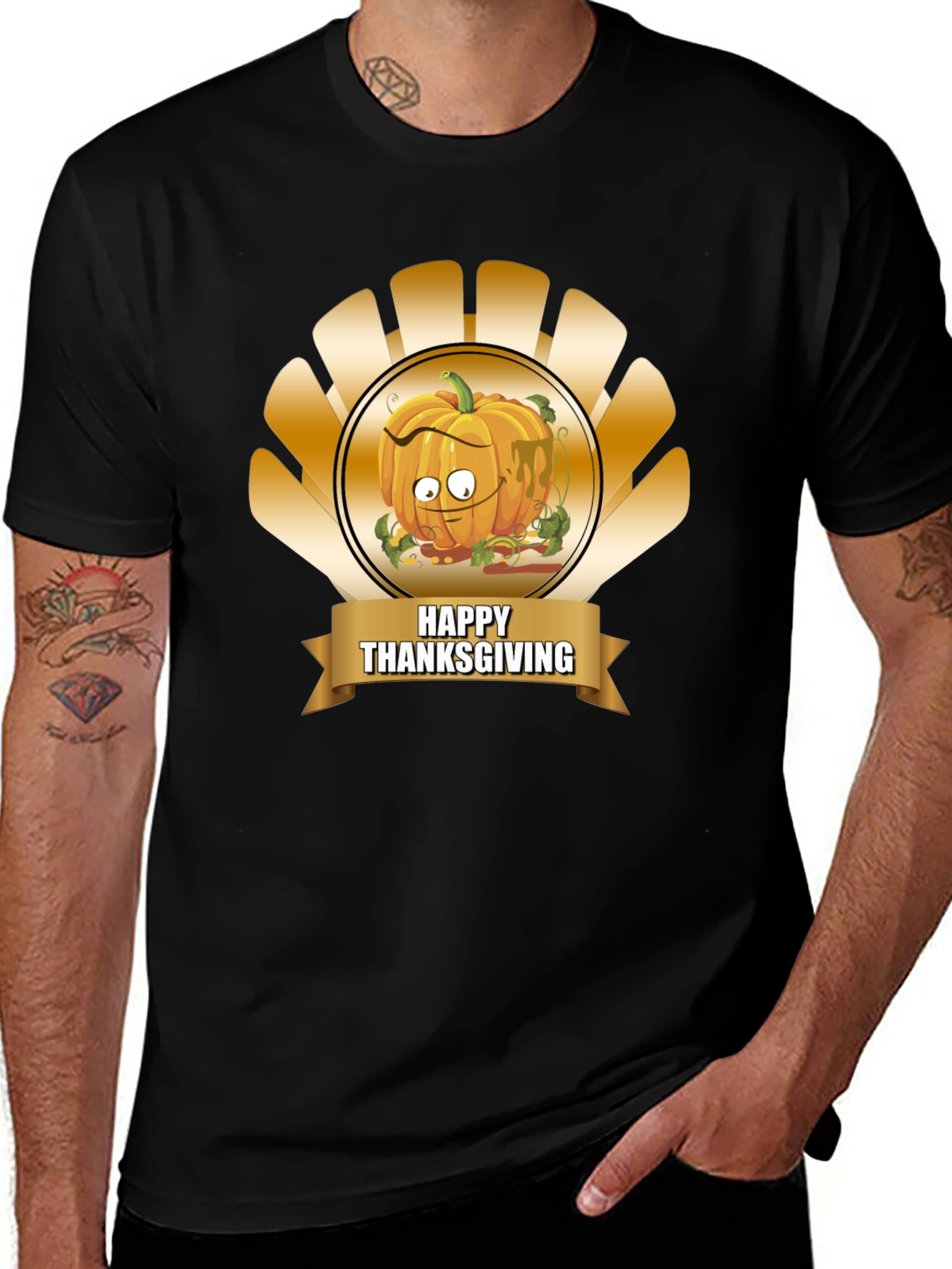 Thanksgiving Pumpkin Cartoon T-Shirt