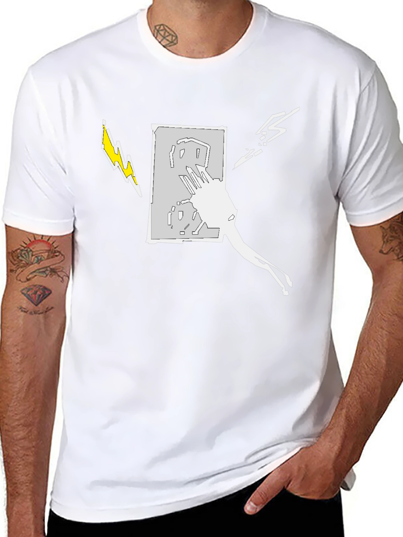 Electric Art Mens Black T-Shirt
