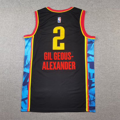 Men's Oklahoma City Thunder Shai Gilgeous-Alexander #2 Black 2024/25 Swingman Player Jerseys - City Edition