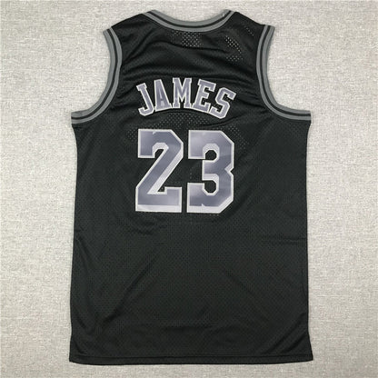 Men's Los Angeles Lakers LeBron James Black Hardwood Classics Swingman Jerseys