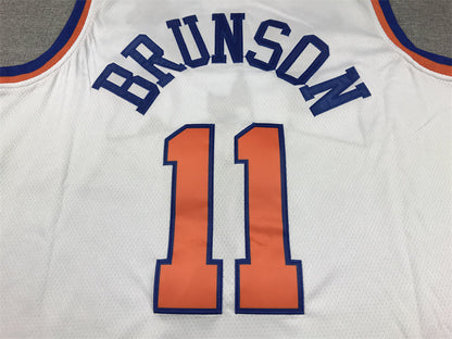 Men's New York Knicks Jalen Brunson #11 White Swingman Jerseys - Association Edition