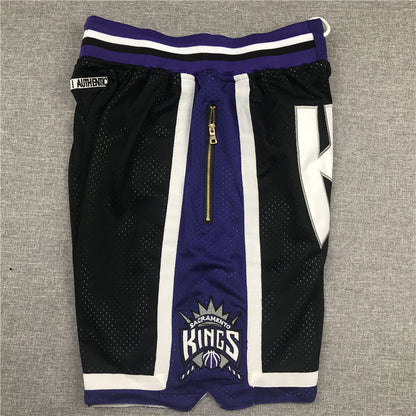 Men's Sacramento Kings 1998-99 Black Hardwood Classics Basketball Shorts1