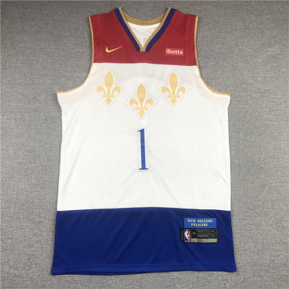 Men's New Orleans Pelicans Zion Williamson #1 White 2020/21 Swingman Jerseys