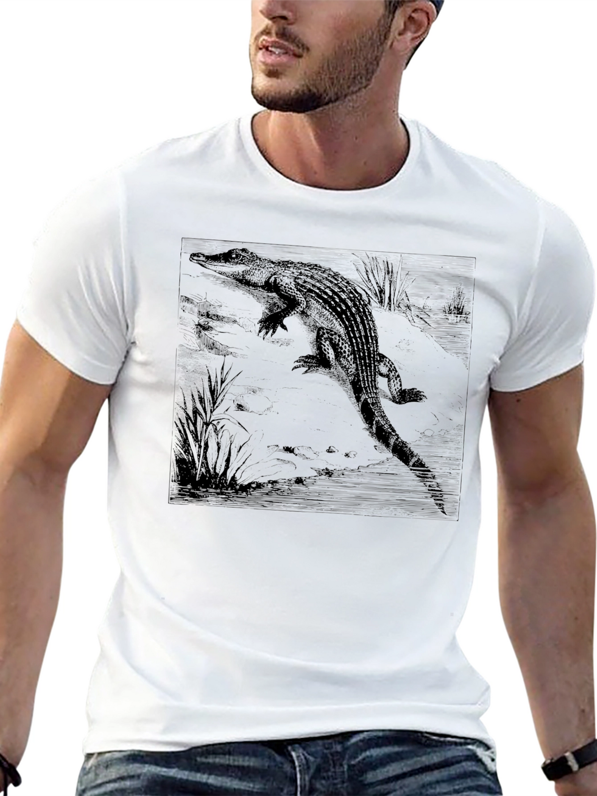 Alligator Graphic Black T-Shirt