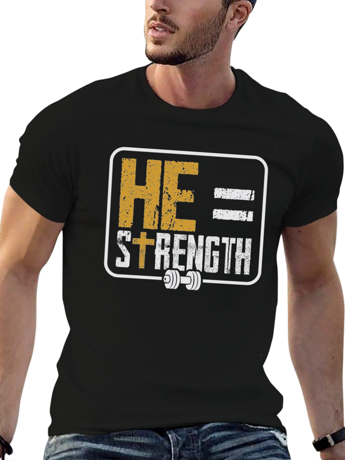 He = Strength T-Shirt - Christian Fitness