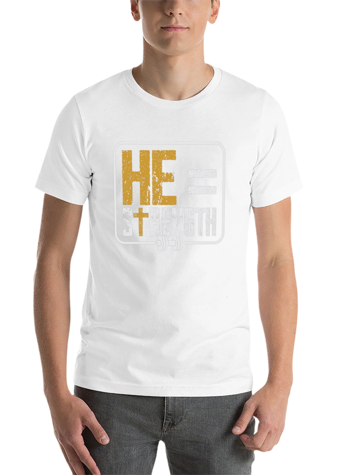 He = Strength T-Shirt - Christian Fitness