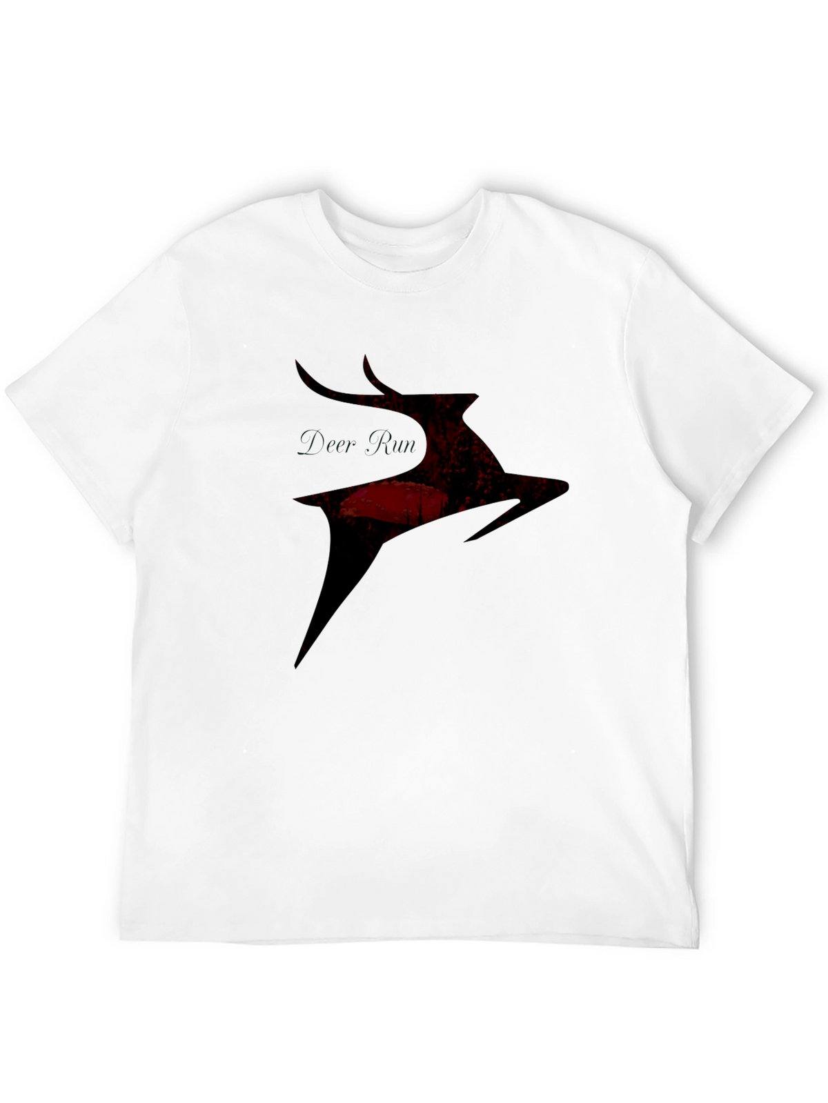 Deer Silhouette Graphic Tee - Black Casual T-Shirt