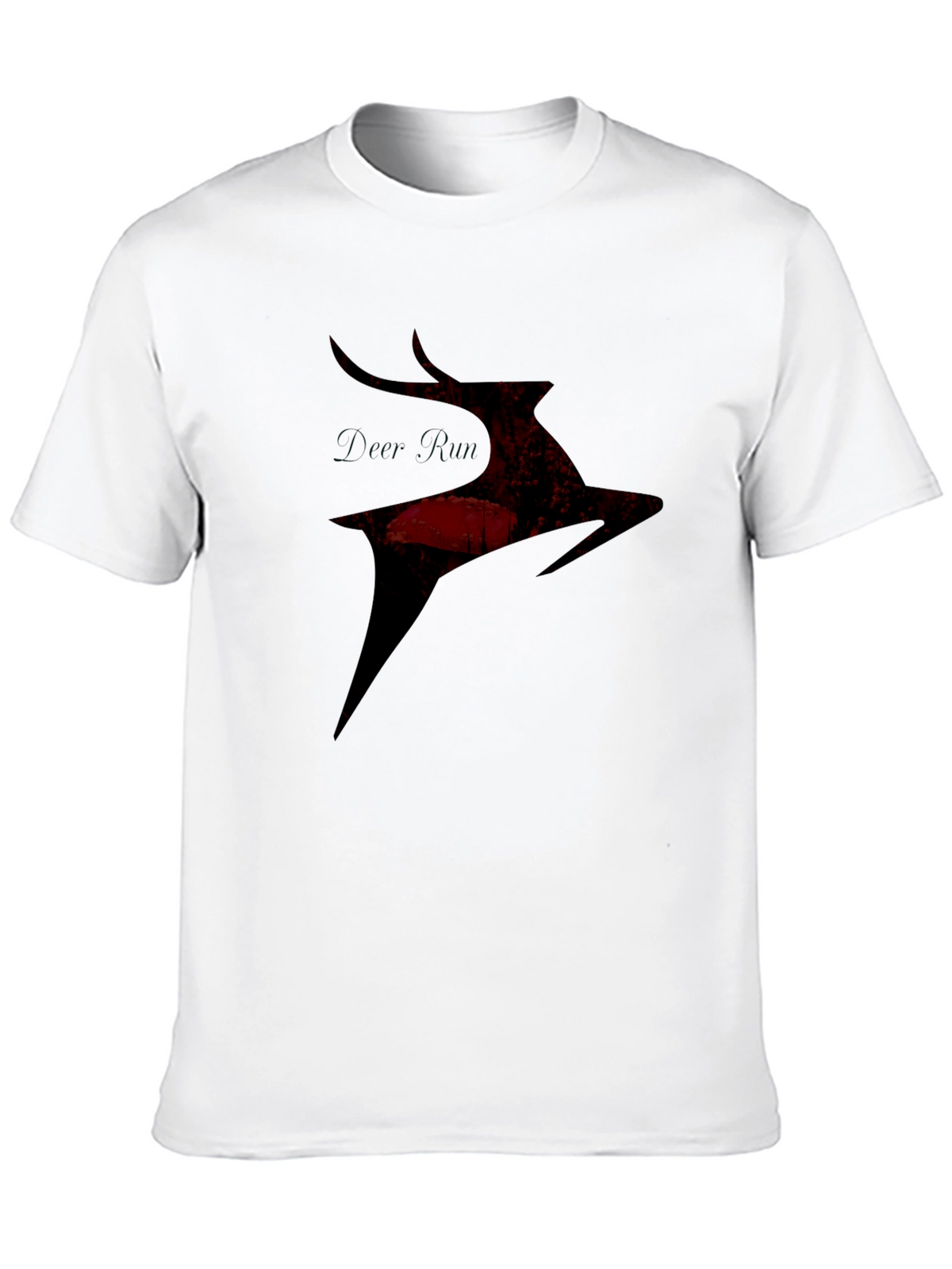 Deer Silhouette Graphic Tee - Black Casual T-Shirt