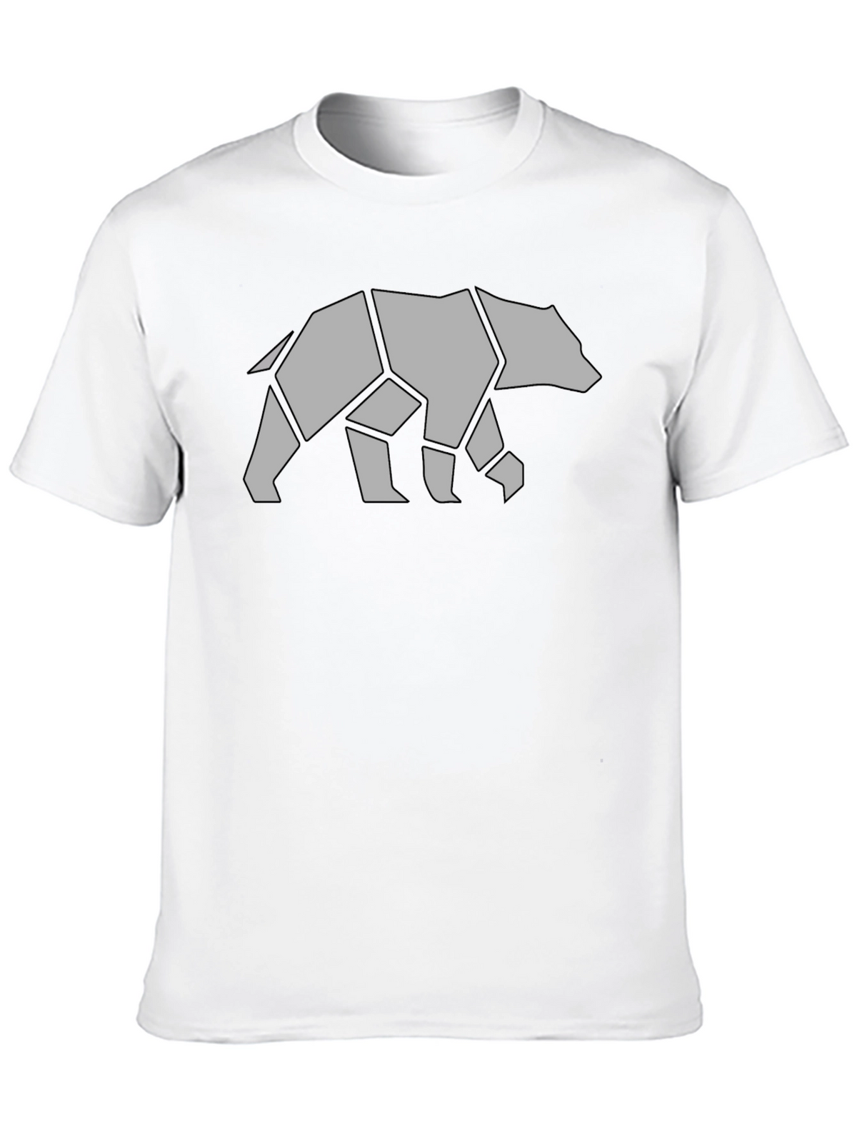Geometric Bear Graphic Tee - Black Casual Shirt