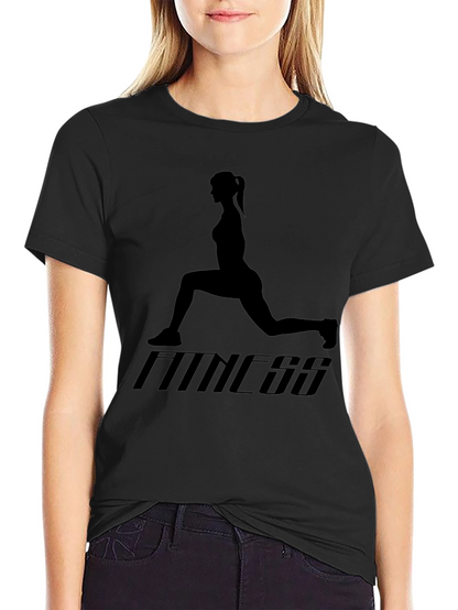 Fitness Graphic Tee - Exercise Silhouette T-Shirt