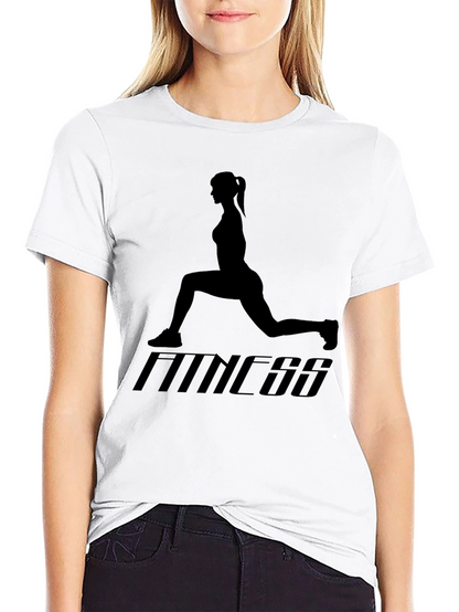 Fitness Graphic Tee - Exercise Silhouette T-Shirt