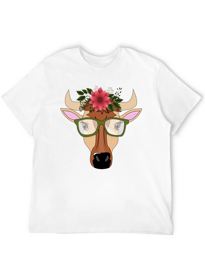 Cow with Flower Crown Graphic Tee