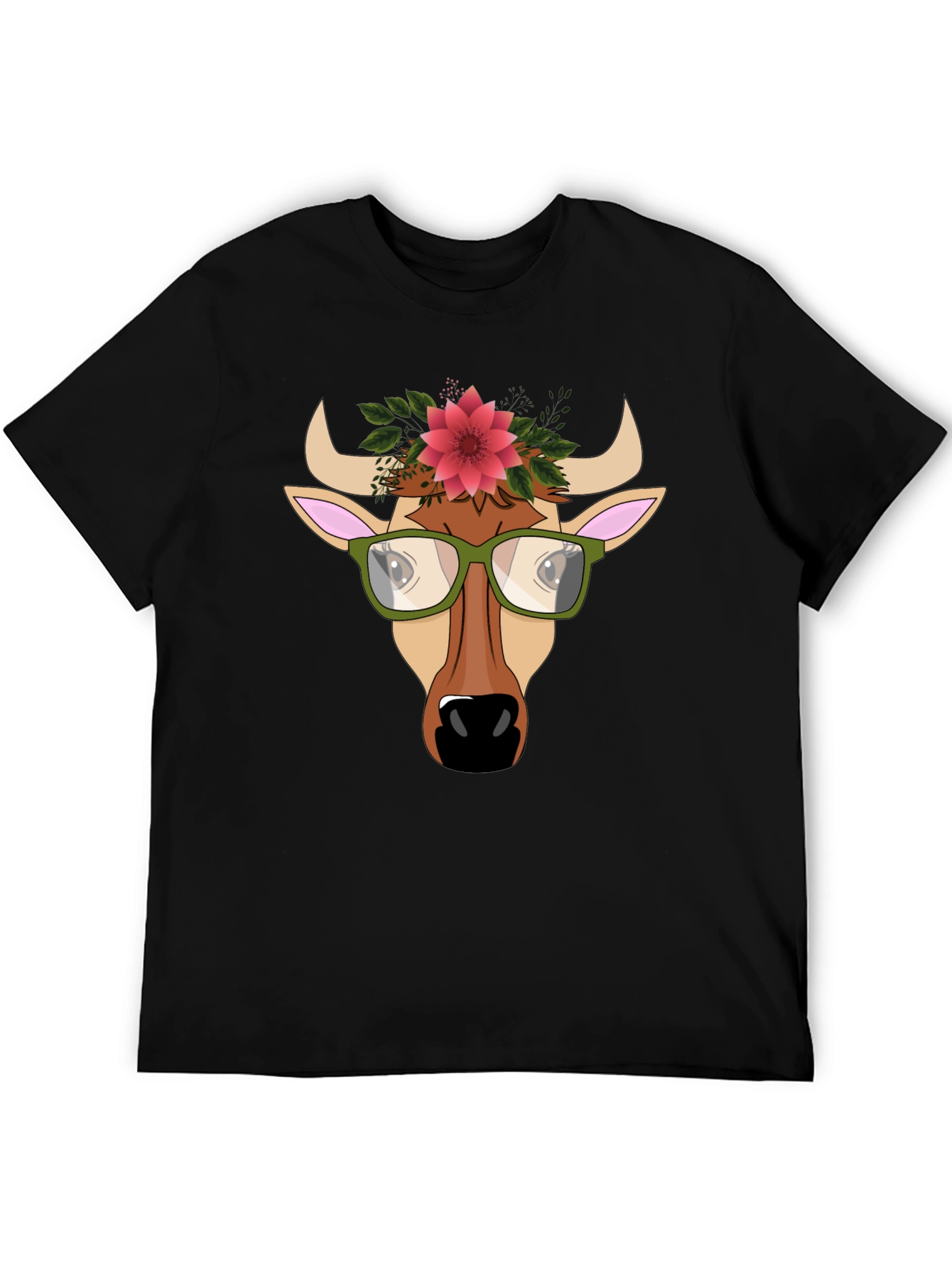 Cow with Flower Crown Graphic Tee