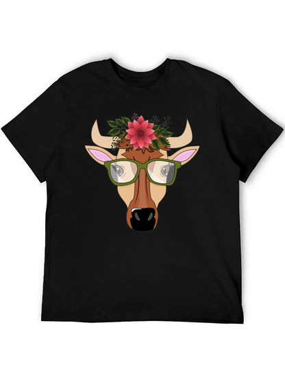 Cow with Flower Crown Graphic Tee