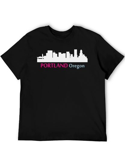Portland Oregon Skyline Graphic Tee - Black